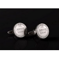 Stainless Steel Cufflinks - Round Etched